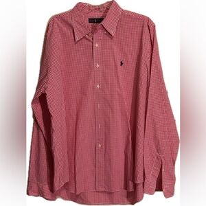 Ralph Lauren Red Gingham Checkered long-sleeve Button Down men’s size XL